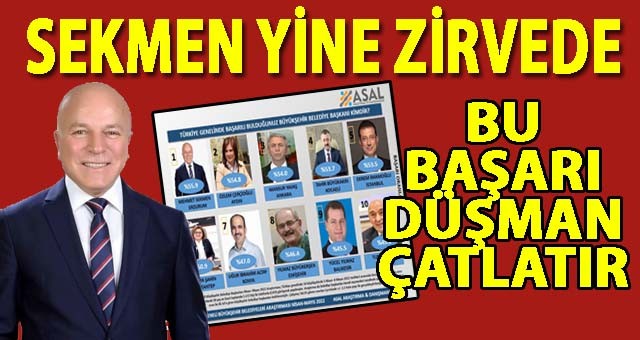 Başkan Sekmen, Başarılı Başkanlar Anketine Damga Vurdu