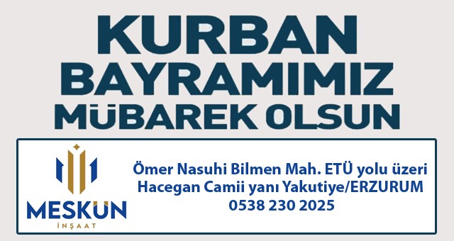 Meskün İnşaat'ın Kurban Bayramı İlanı